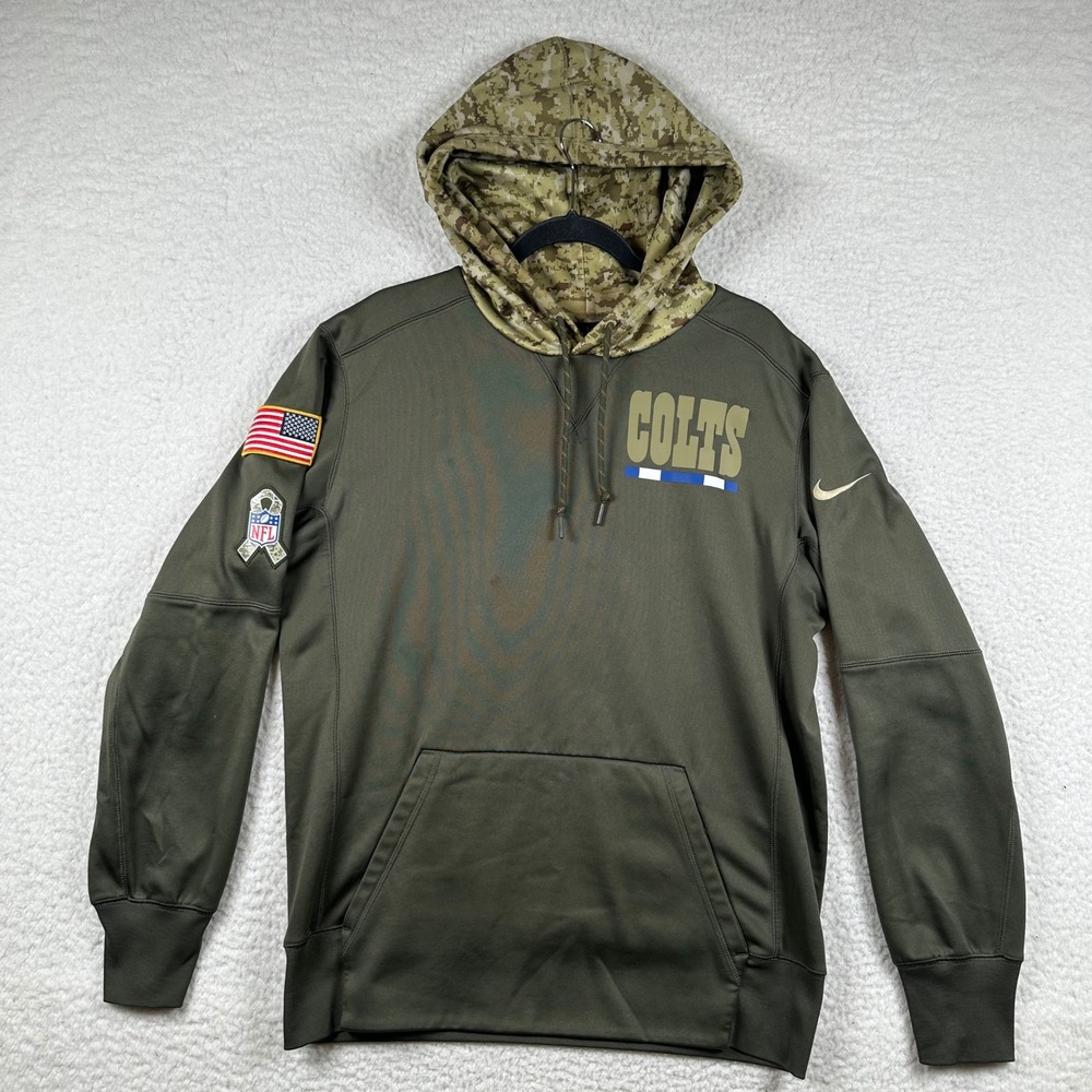 Nike Hoodie Mens Indianapolis Colts Salute to Service Camo M Olive Green
